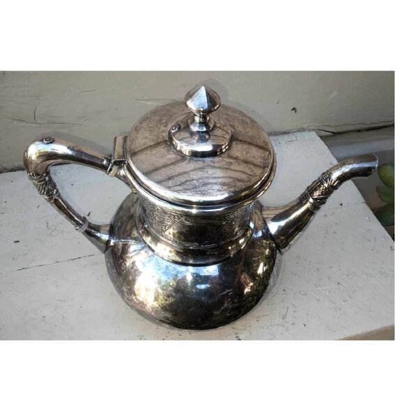 Antique Derby Silver Co #1606 Intricately Engraved Teapot Silverplated Tea Pot - Picture 3 of 14